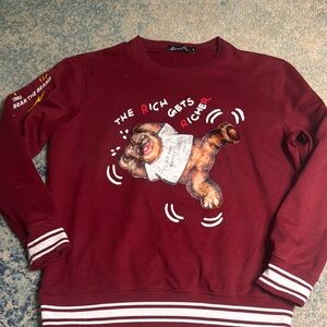 Bear The Beams Burgundy Bear Logo Jumper Sweater m Only The Rich Get Richer U13